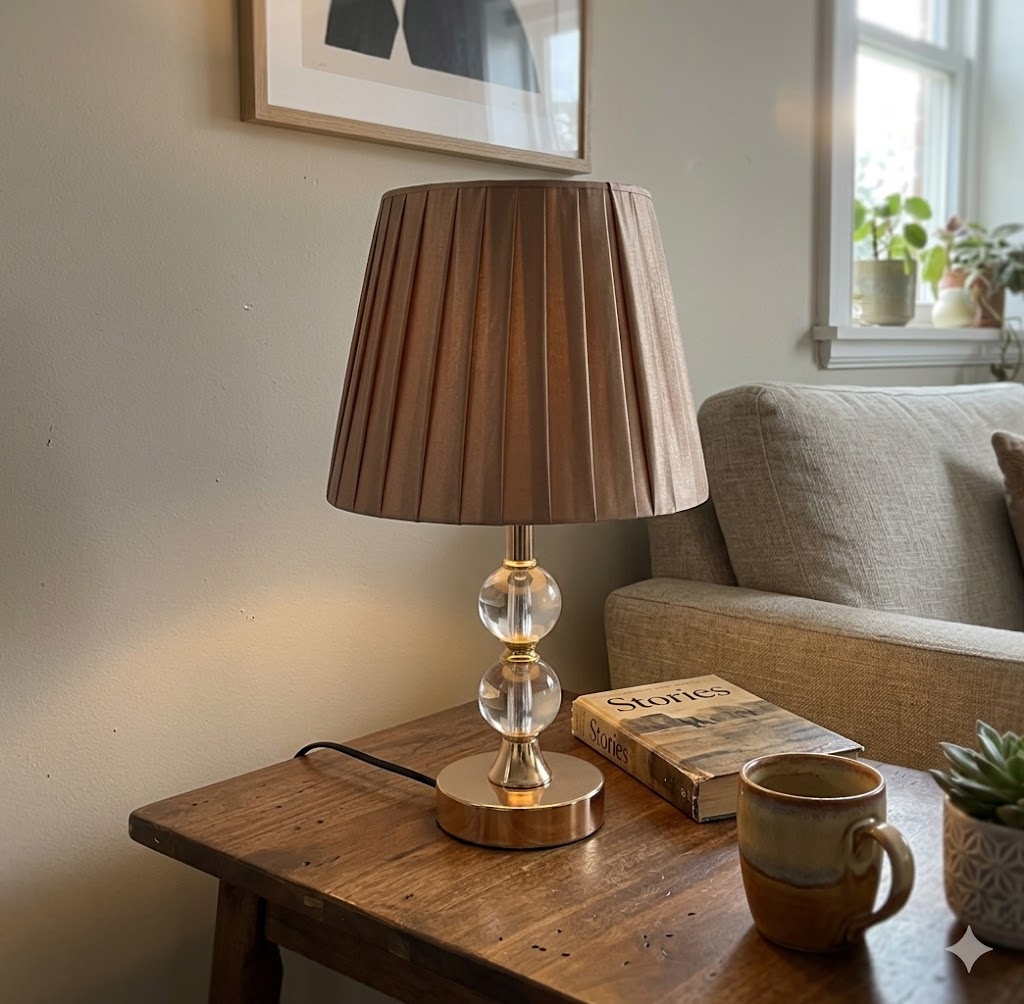 YS1618 ( Crystal Elegance Pleated Table Lamp ) ( PcsCtn.24 )