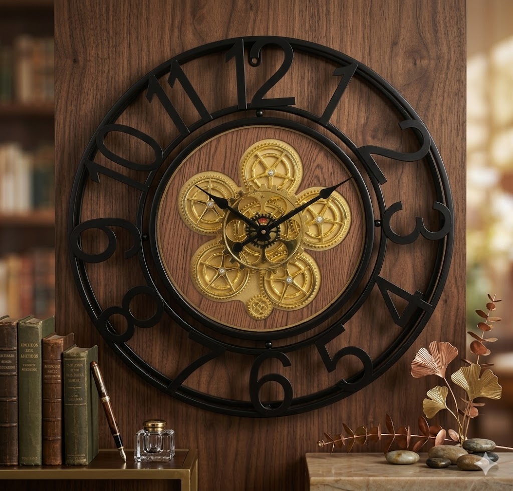 YS1660 ( Vintage GearWorks Industrial Metal Wall Clock ) (PcsCtn.10)