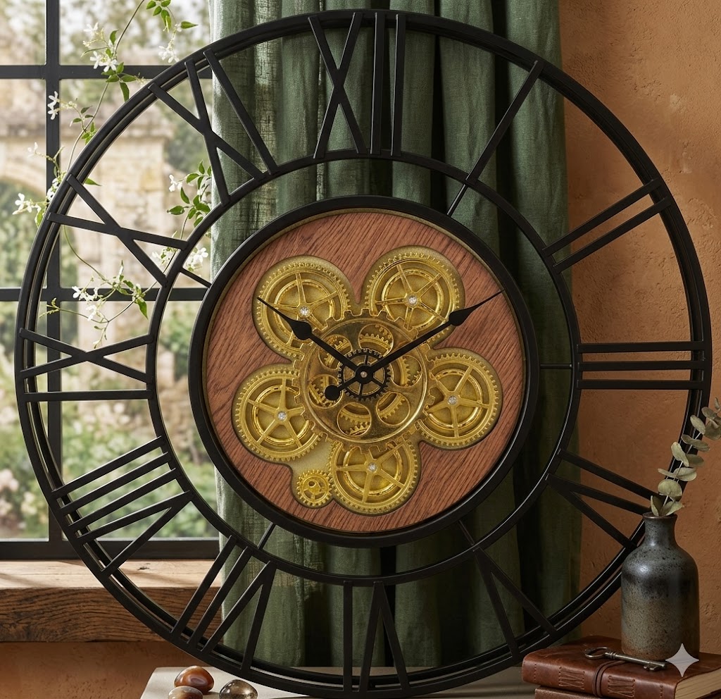 YS1663 ( Imperial Roman Gear Metal Wall Clock) ( PcsCtn.5 )