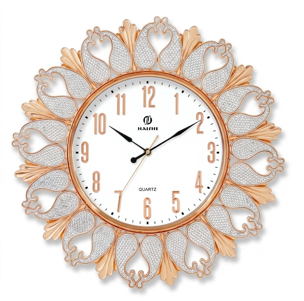 YS1665 ( Royal Rose Gold Floral Designer Wall Clock ) ( PcsCtn12 ) - Image 2