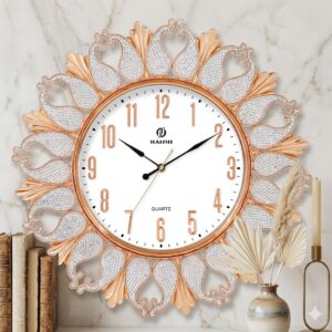 YS1665 ( Royal Rose Gold Floral Designer Wall Clock ) ( PcsCtn12 )