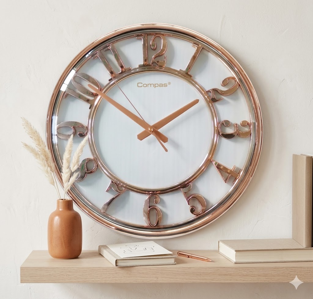 YS1668 ( Modern Rose Gold Open Frame Wall Clock ) ( PcsCtn.10 )