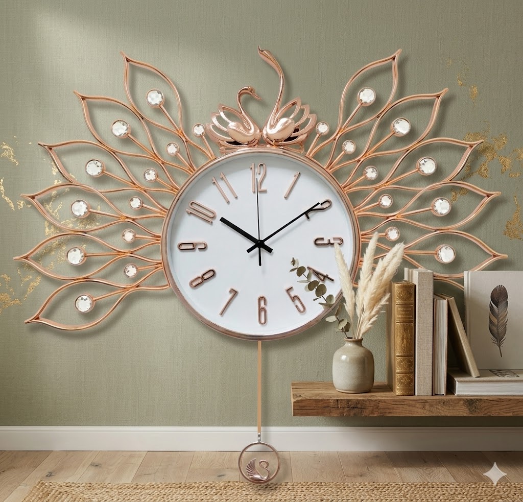 YS1673 ( Royal Swan Crystal Decorative Wall Clock ) ( PcsCtn.10 )