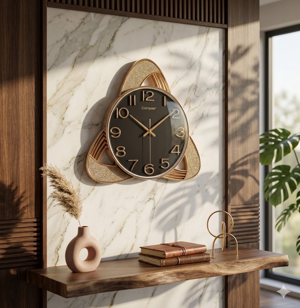 YS1678 ( Modern Geometric Rose Gold Wall Clock ) ( PCsCtn.10 )