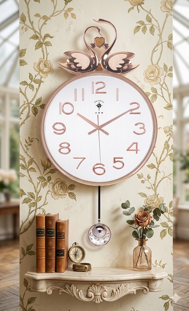 YS1679 ( Elegant Swan Pendulum Wall Clock ) ( PcsCtn.10 )