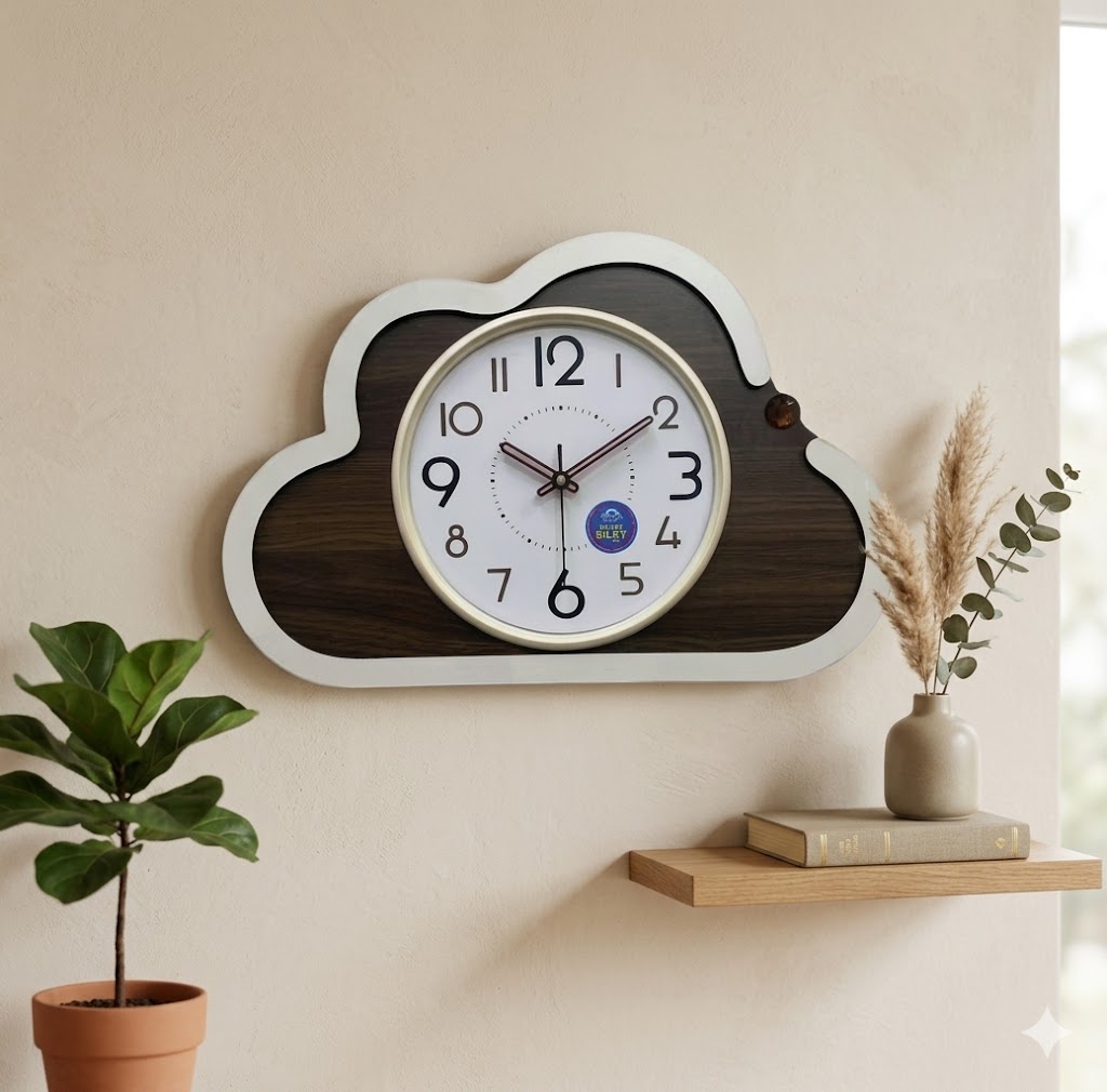 YS1684 ( Modern Cloud-Shaped Wooden Wall Clock ) ( PcsCtn.10 )