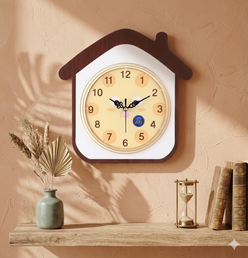 YS1685 ( Cute House-Shaped Silent Wall Clock ) ( PcsCtn.20 )