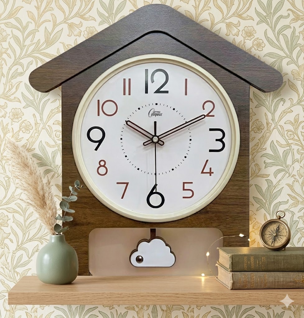 YS1691 ( House-Shaped Pendulum Wall Clock ) ( PcsCtn.10 )