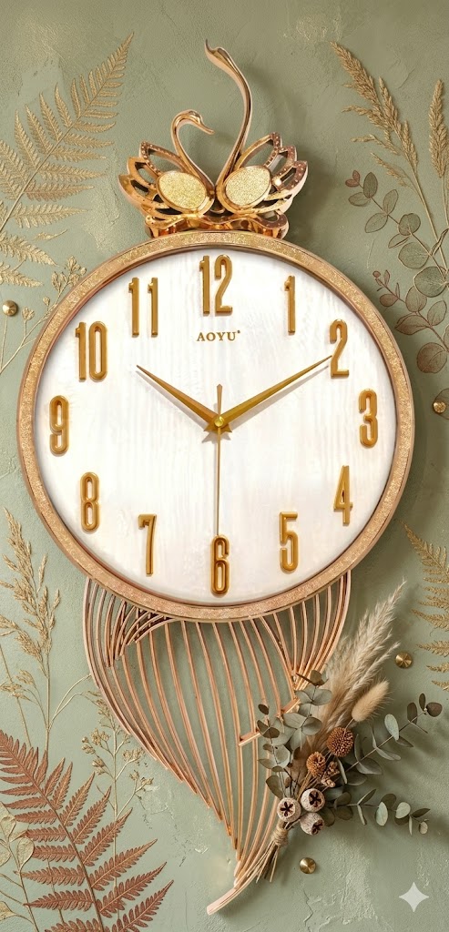 YS1692 Luxury Swan Design Wall Clock ( PcsCtn.10 )