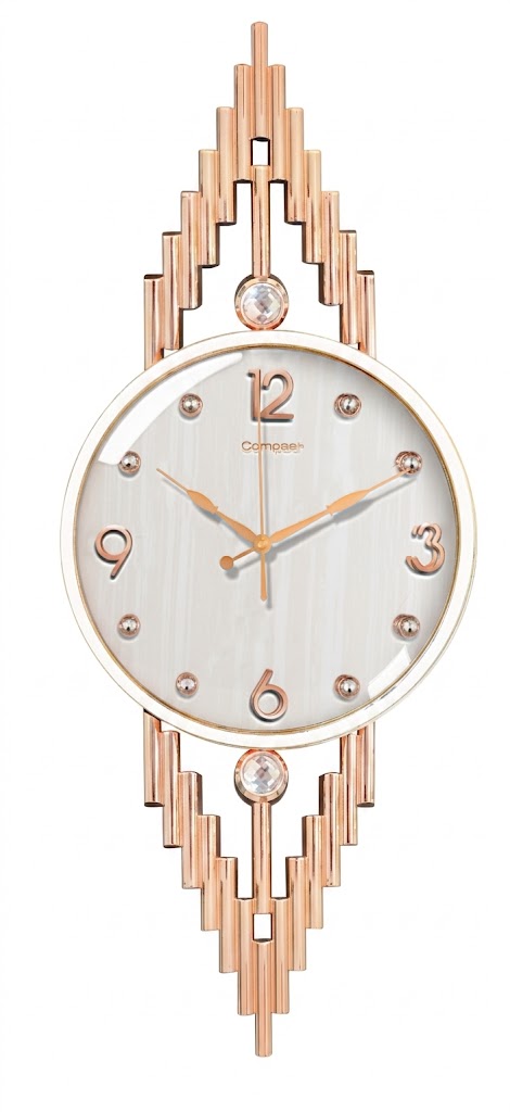 Luxury Rose Gold Crystal Designer Wall Clock - Image 2