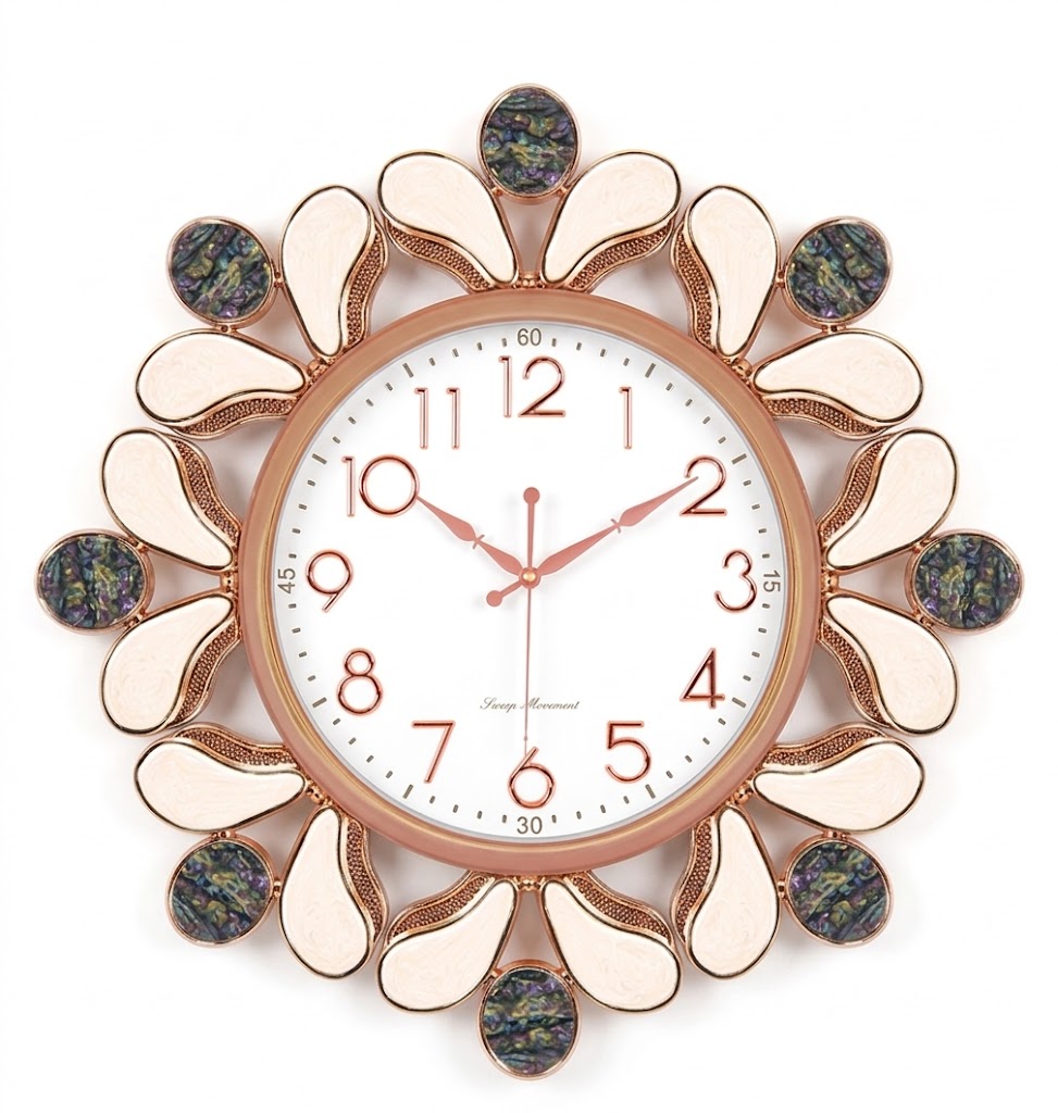 YS1694 ( Elegant Floral Rose Gold Decorative Wall Clock ) ( PcsCtn.8 ) - Image 2