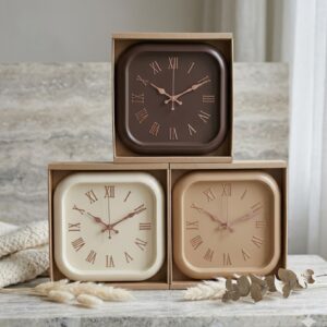 YS1701 ( Vintage Square Plastic Wall Clock with Roman Numerals ) ( PCSCtn.20 )