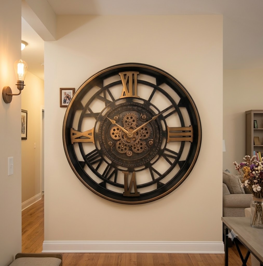 YS1741 ( Vintage Roman Gear Wall Clock ) ( PcsCtn.4 )