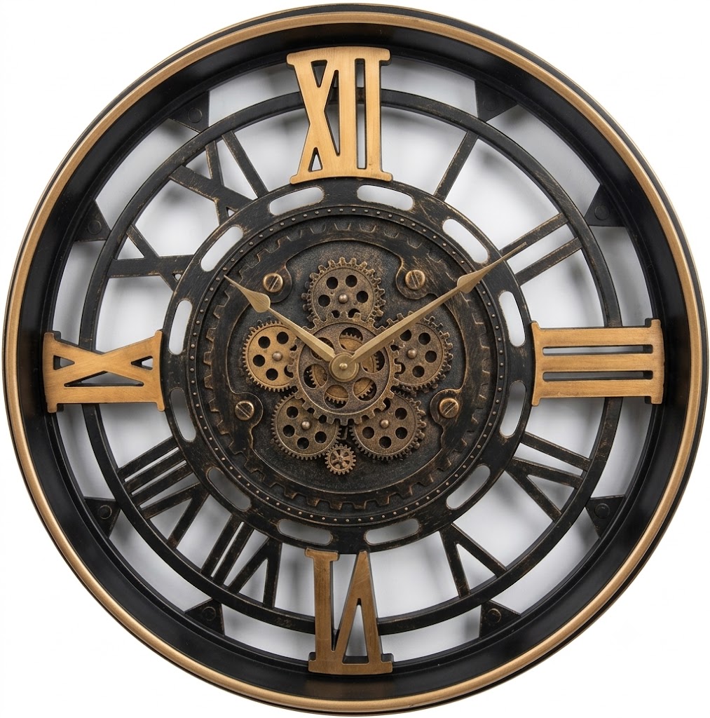 YS1741 ( Vintage Roman Gear Wall Clock ) ( PcsCtn.4 ) - Image 2