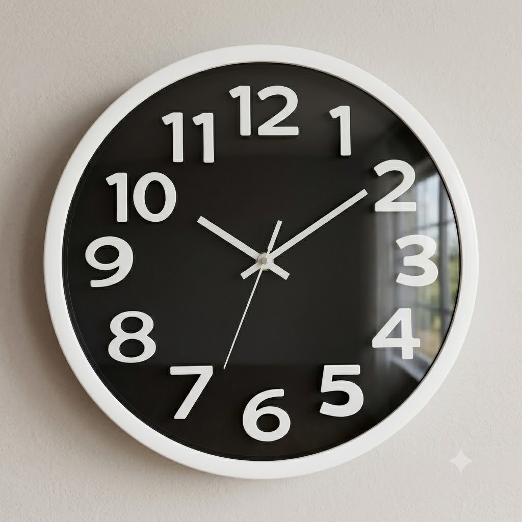 YS1746 ( Classic Contrast Round Wall Clock ) ( PcsCtn.12 )