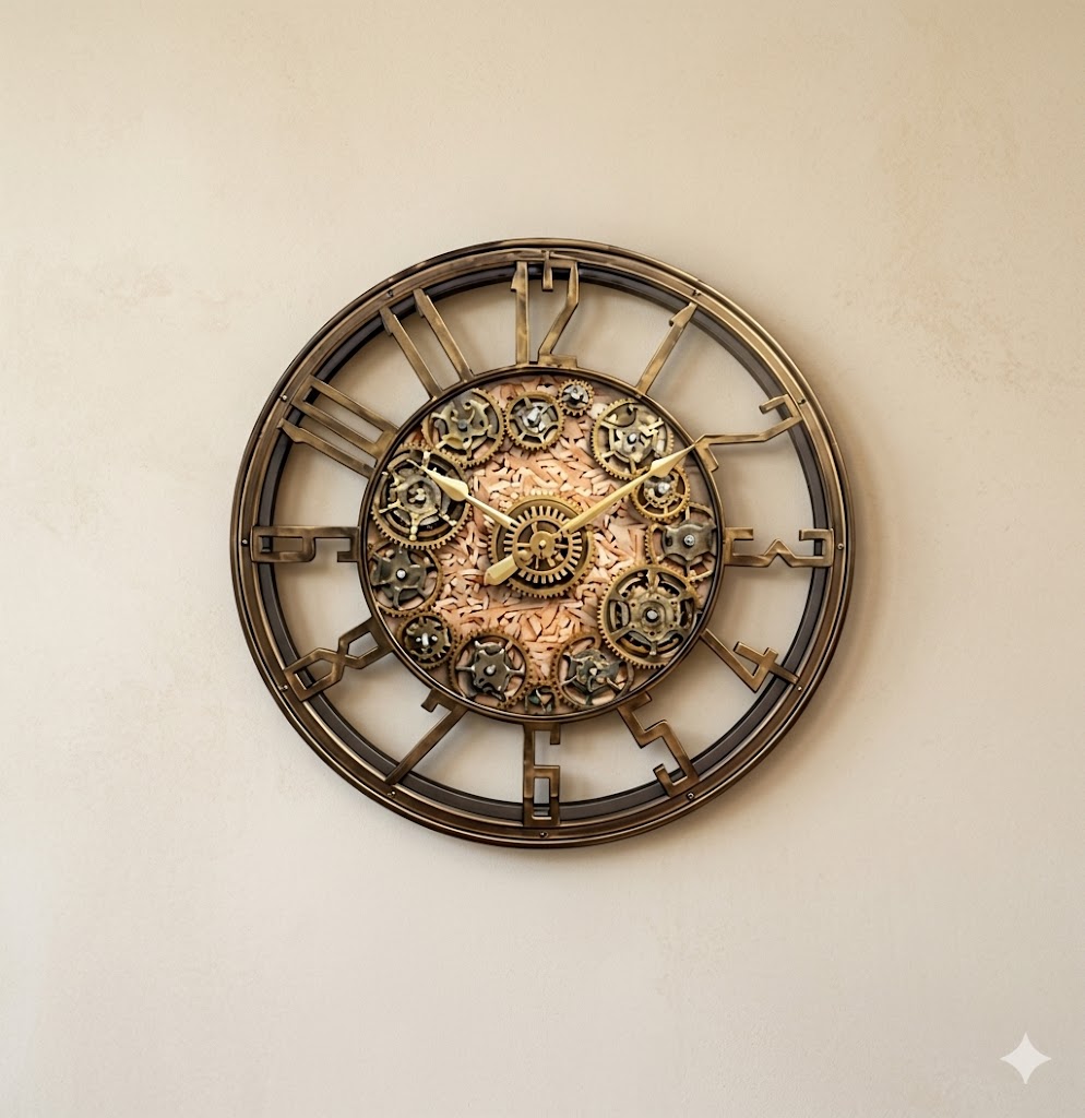 YS1767 ( Industrial Roman Numeral Skeleton Gear Wall Clock ) ( PcsCtn.8 )