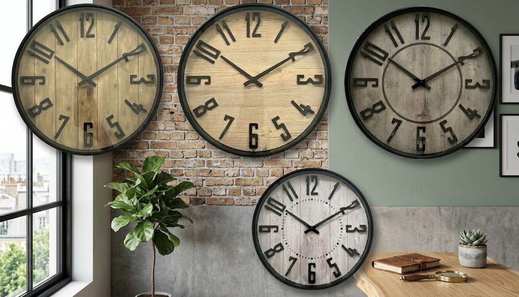 YS1775 ( Rustic Heritage Wood Wall Clock Collection ) ( PcsCtn.20 )