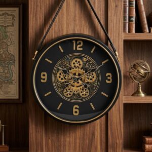 YS1784 ( Vintage Industrial Gear Wall Clock with Hanging Strap ) ( PcsCtn.10 )