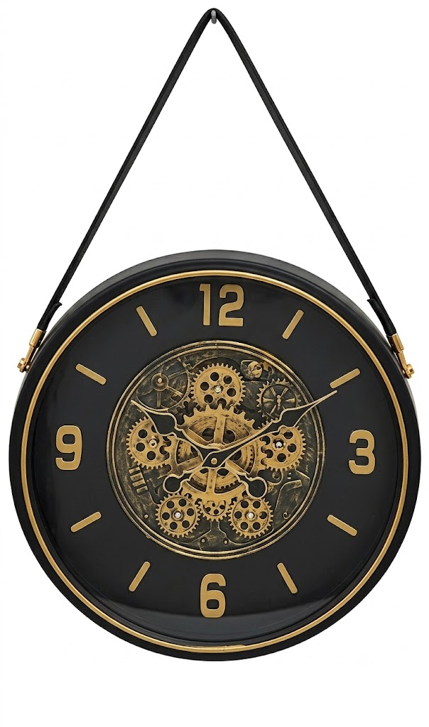 YS1784 ( Vintage Industrial Gear Wall Clock with Hanging Strap ) ( PcsCtn.10 ) - Image 2