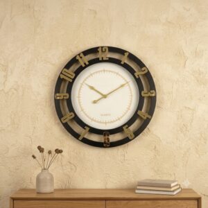 YS1791 ( Luxury Black & Gold Modern Wall Clock ) ( PcsCtn.12 )