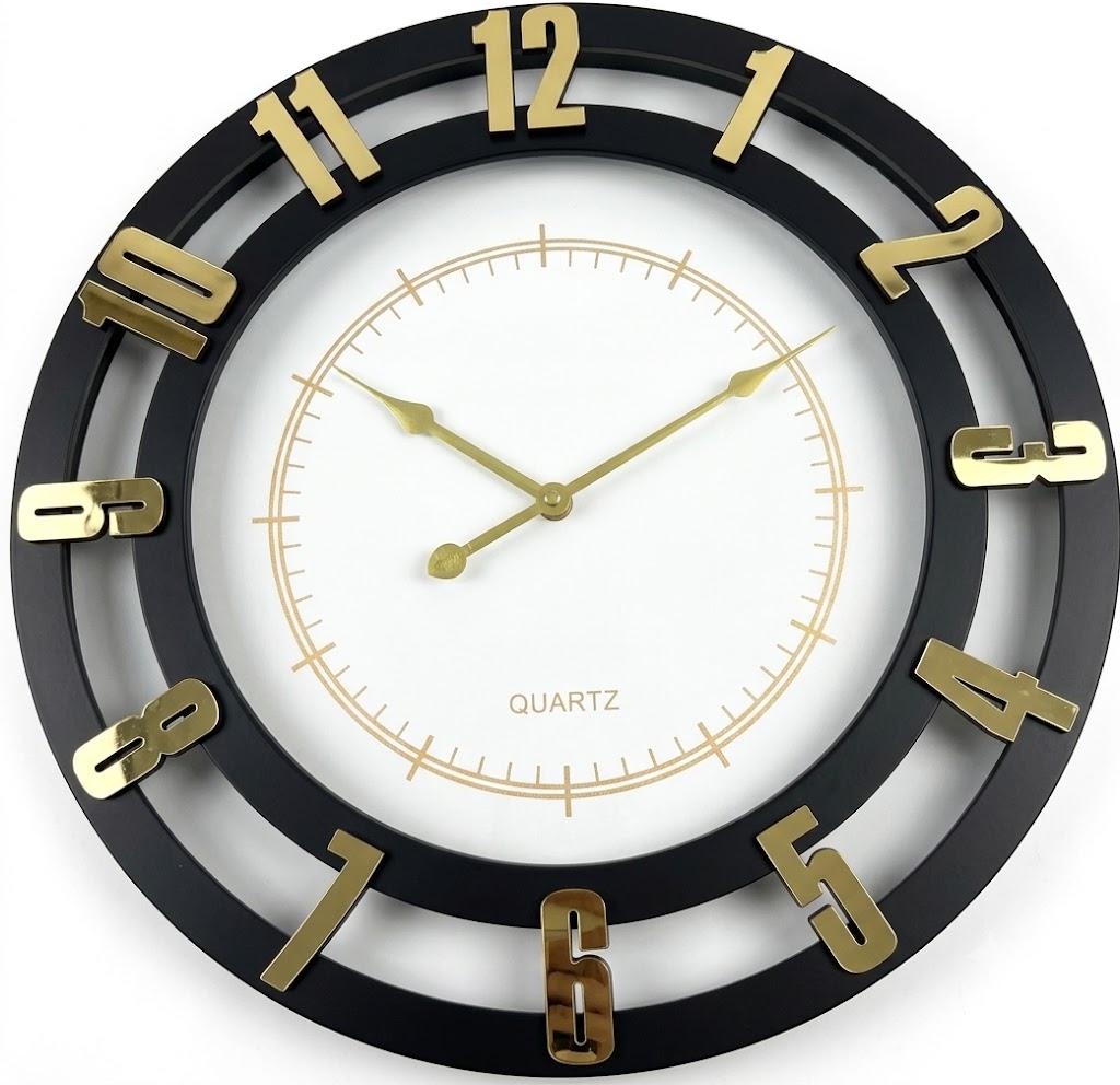 YS1791 ( Luxury Black & Gold Modern Wall Clock ) ( PcsCtn.12 ) - Image 2