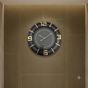 YS1792 ( Luxury Black & Gold Modern Wall Clock ) ( PcsCtn.12 )