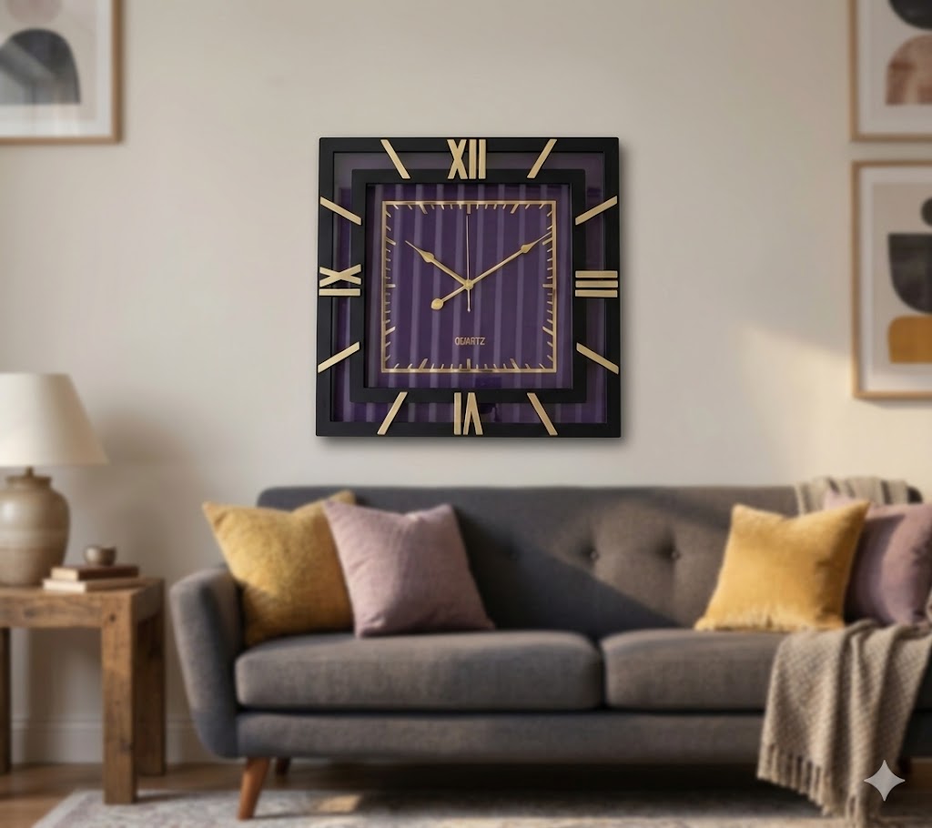 YS1800 ( Imperial Square Black & Gold Wall Clock ) ( PcsCtn.12 )