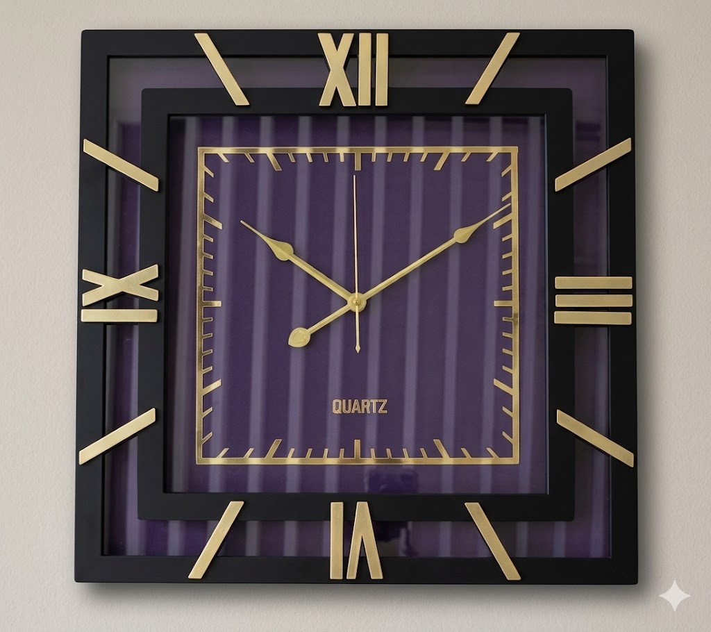 YS1800 ( Imperial Square Black & Gold Wall Clock ) ( PcsCtn.12 ) - Image 2