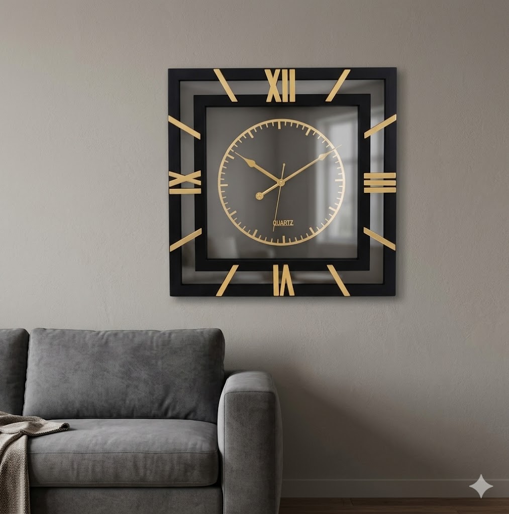 YS1801 ( Regal Mirror Finish Square Wall Clock ) ( PcsCtn.12 )
