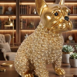 YS1838 ( Golden Textured French Bulldog Sculpture ) ( PcsCtn.72 )