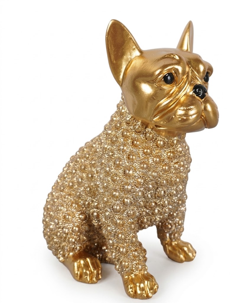 YS1838 ( Golden Textured French Bulldog Sculpture ) ( PcsCtn.72 ) - Image 2