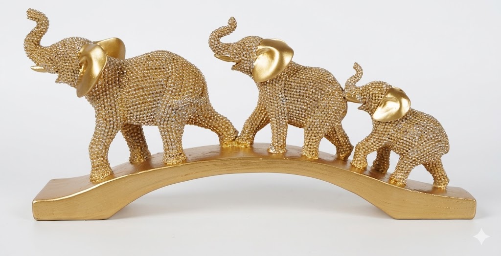 YS1841 ( Golden Crystal Elephant Family Sculpture ) ( PcsCtn.48 ) - Image 2