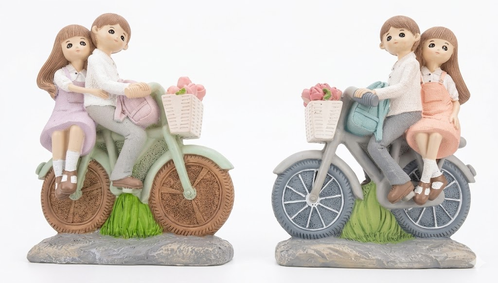 YS1843 ( Romantic Couple Bicycle Polyresin Showpiece ) ( PcsCtn.72 ) - Image 2
