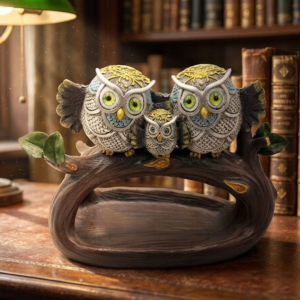 YS1849 ( Owl Family on Tree Branch Polyresin Showpiece ) ( PcsCtn.32 )