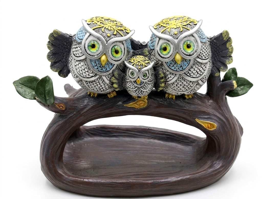 YS1849 ( Owl Family on Tree Branch Polyresin Showpiece ) ( PcsCtn.32 ) - Image 2