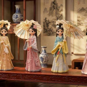 YS1855 ( Elegant Oriental Lady with Parasol Polyresin Showpiece ) ( PcsCtn.48 )