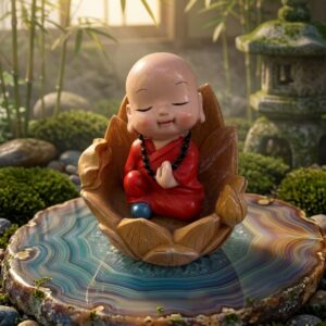 YS1895 ( Peaceful Monk Lotus Meditation Showpiece ) ( PcsCtn.60 )