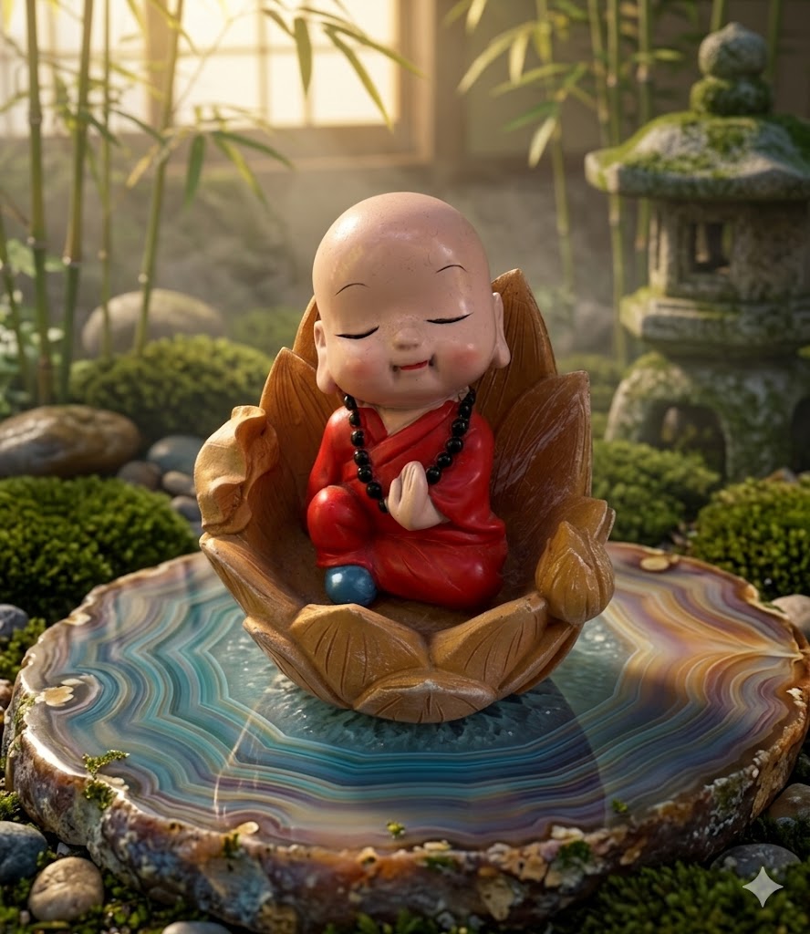 YS1895 ( Peaceful Monk Lotus Meditation Showpiece ) ( PcsCtn.60 )
