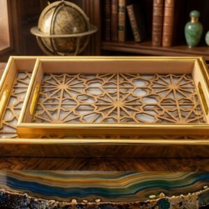 YS1896 ( Royal Geometric Decorative Serving Tray Set ) ( PcsCtn.18 )