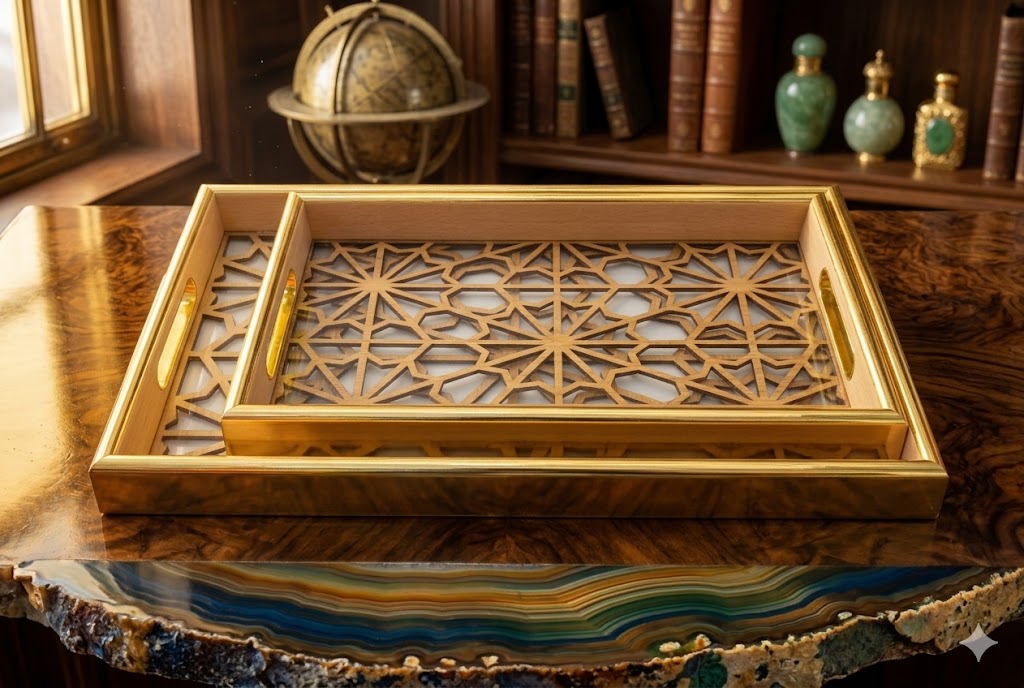 YS1896 ( Royal Geometric Decorative Serving Tray Set ) ( PcsCtn.18 )