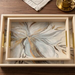 YS1899 ( Elegant Bloom Abstract Decorative Tray Set ) (  PcsCtn.18 )