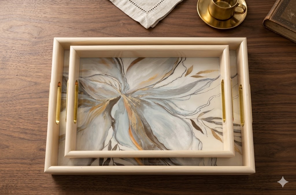 YS1899 ( Elegant Bloom Abstract Decorative Tray Set ) ( PcsCtn.18 )