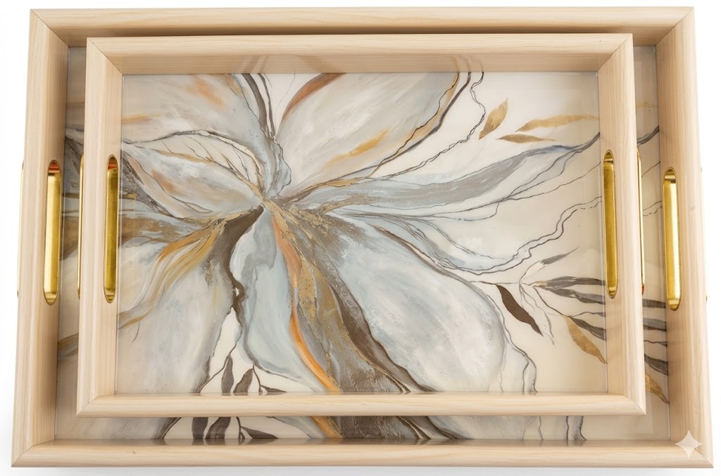 YS1899 ( Elegant Bloom Abstract Decorative Tray Set ) ( PcsCtn.18 ) - Image 2