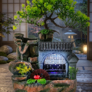 YS1903 ( Zen Waterfall Bonsai Fountain Polyresin Showpiece ) ( PcsCtn.18 )