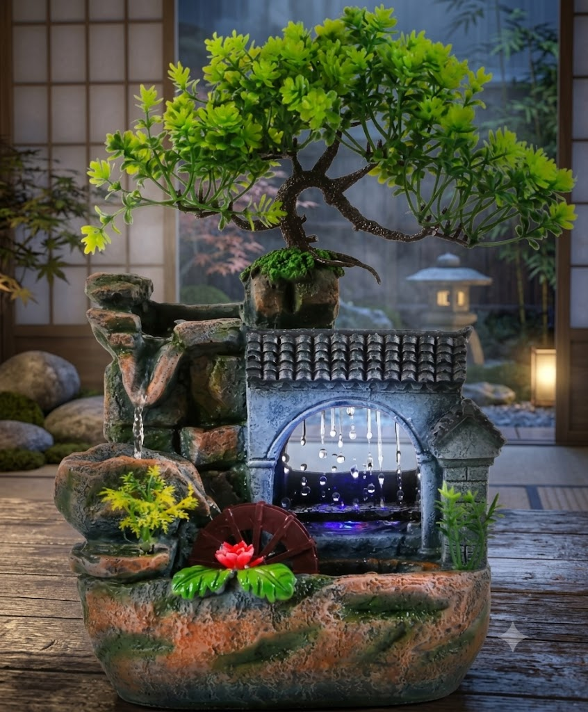 YS1903 ( Zen Waterfall Bonsai Fountain Polyresin Showpiece ) ( PcsCtn.18 )