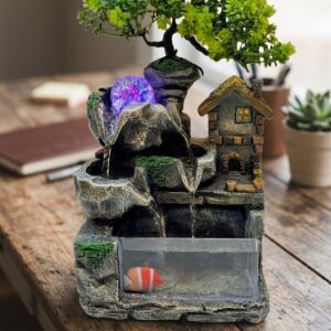 YS1906 ( Tabletop Bonsai Waterfall Fountain with Integrated Aquarium ) ( PcsCtn.12 )