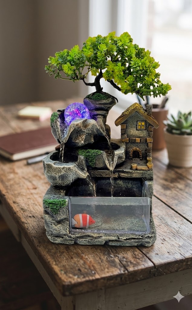 YS1906 ( Tabletop Bonsai Waterfall Fountain with Integrated Aquarium ) ( PcsCtn.12 )