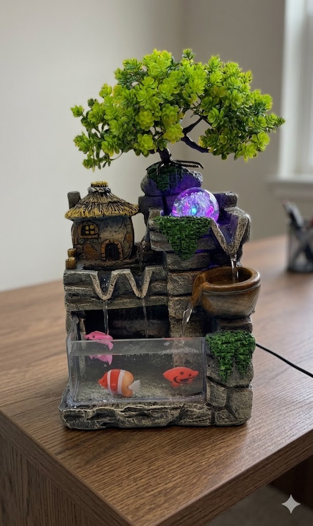 YS1907 ( Tabletop Bonsai Waterfall Fountain with Integrated Aquarium ) ( PcsCtn.12 )
