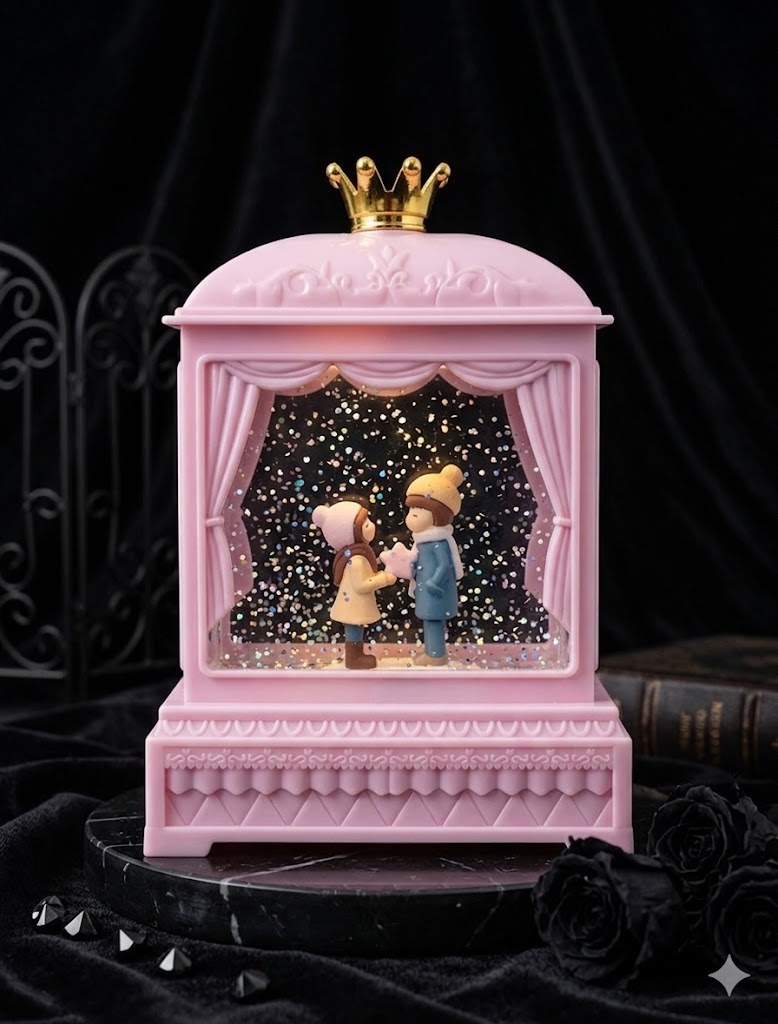 YS1919 ( Royal Winter Love Glitter LED Showpiece with Crown Top ) ( PcsCtn.36 )