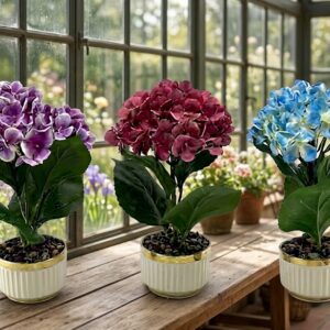 YS1973 ( Artificial Hydrangea Flower Arrangement in Decorative Ceramic Pot (Assorted Colors) ) ( PcsCtn.48 )